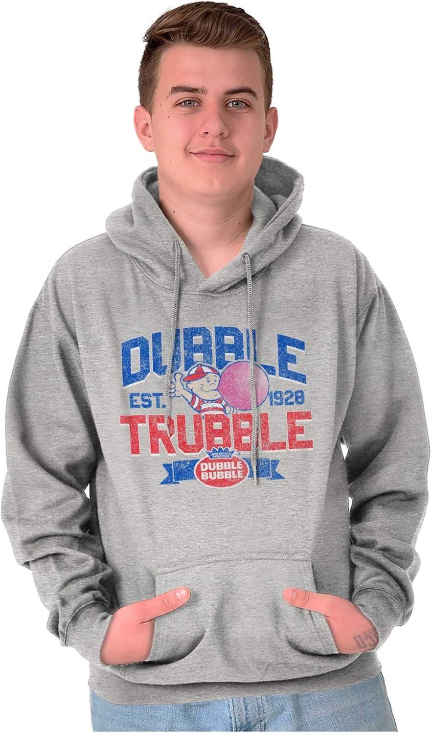 imageBrisco Brands Original Dubble Trouble Bubble Gum Hoodie Sweatshirt Women MenSport Grey