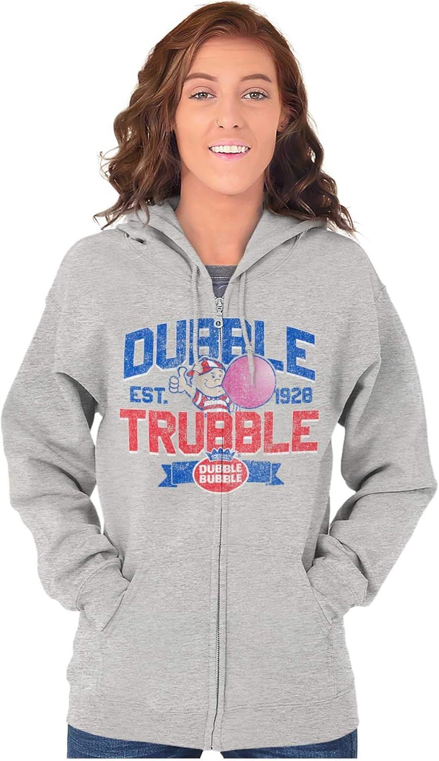 imageBrisco Brands Original Dubble Trouble Bubble Gum Zip Up Hoodie Mens WomensSport Grey