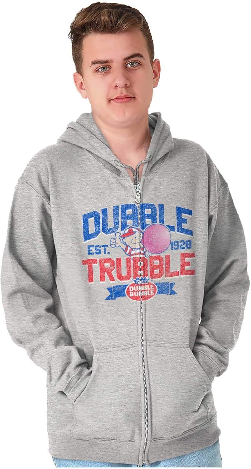 imageBrisco Brands Original Dubble Trouble Bubble Gum Zip Up Hoodie Mens WomensSport Grey