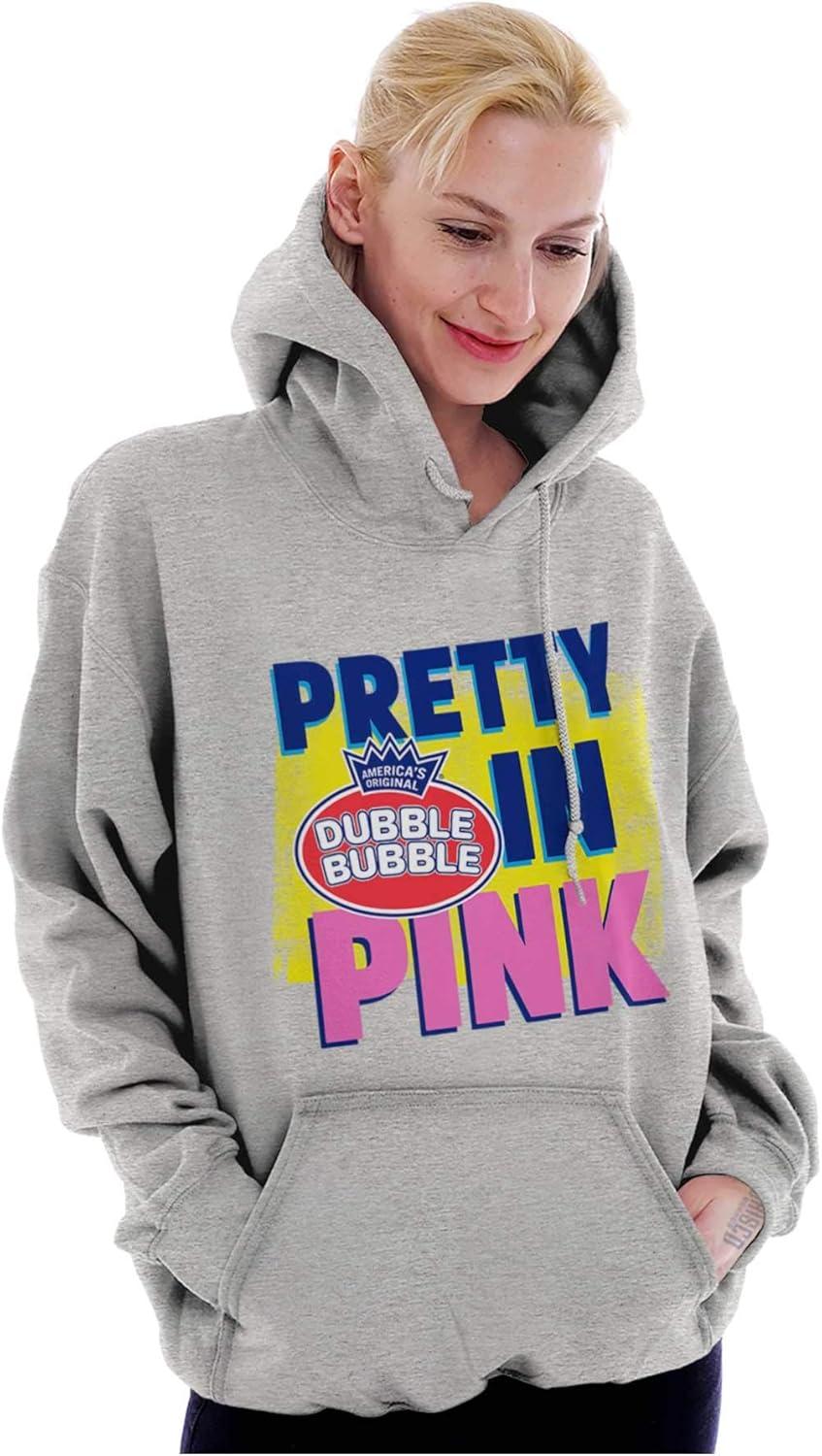 imageBrisco Brands Pretty In Pink Dubble Bubble Logo Hoodie Sweatshirt WomenSport Grey