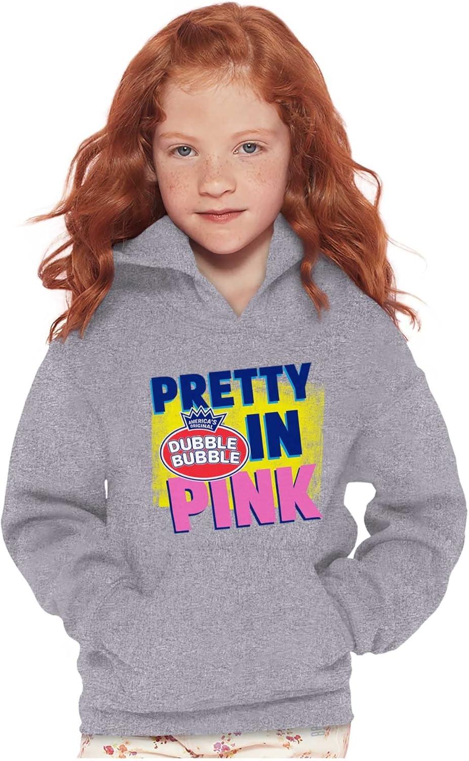 imageBrisco Brands Pretty In Pink Dubble Bubble Logo Kids Hoodie Sweatshirt GirlsSport Grey