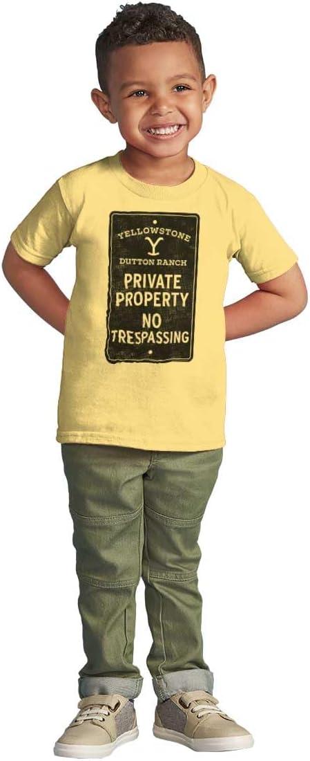 imageBrisco Brands Yellowstone Private Property Sign Toddler Boy Girl T ShirtButter
