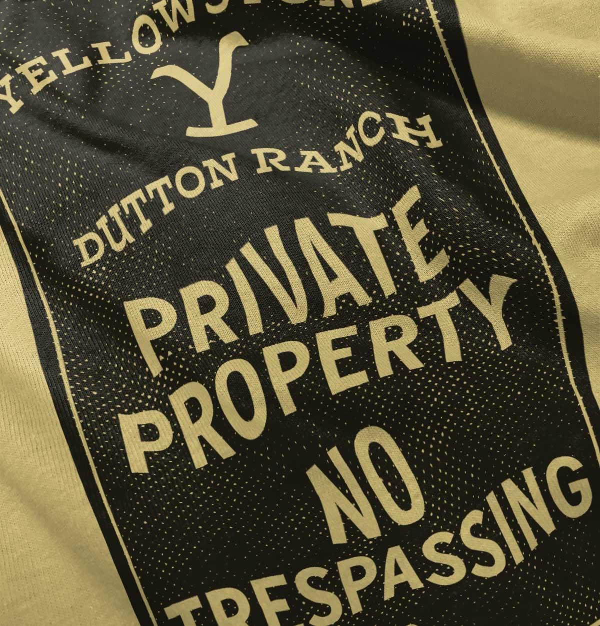 imageBrisco Brands Yellowstone Private Property Sign Toddler Boy Girl T ShirtButter