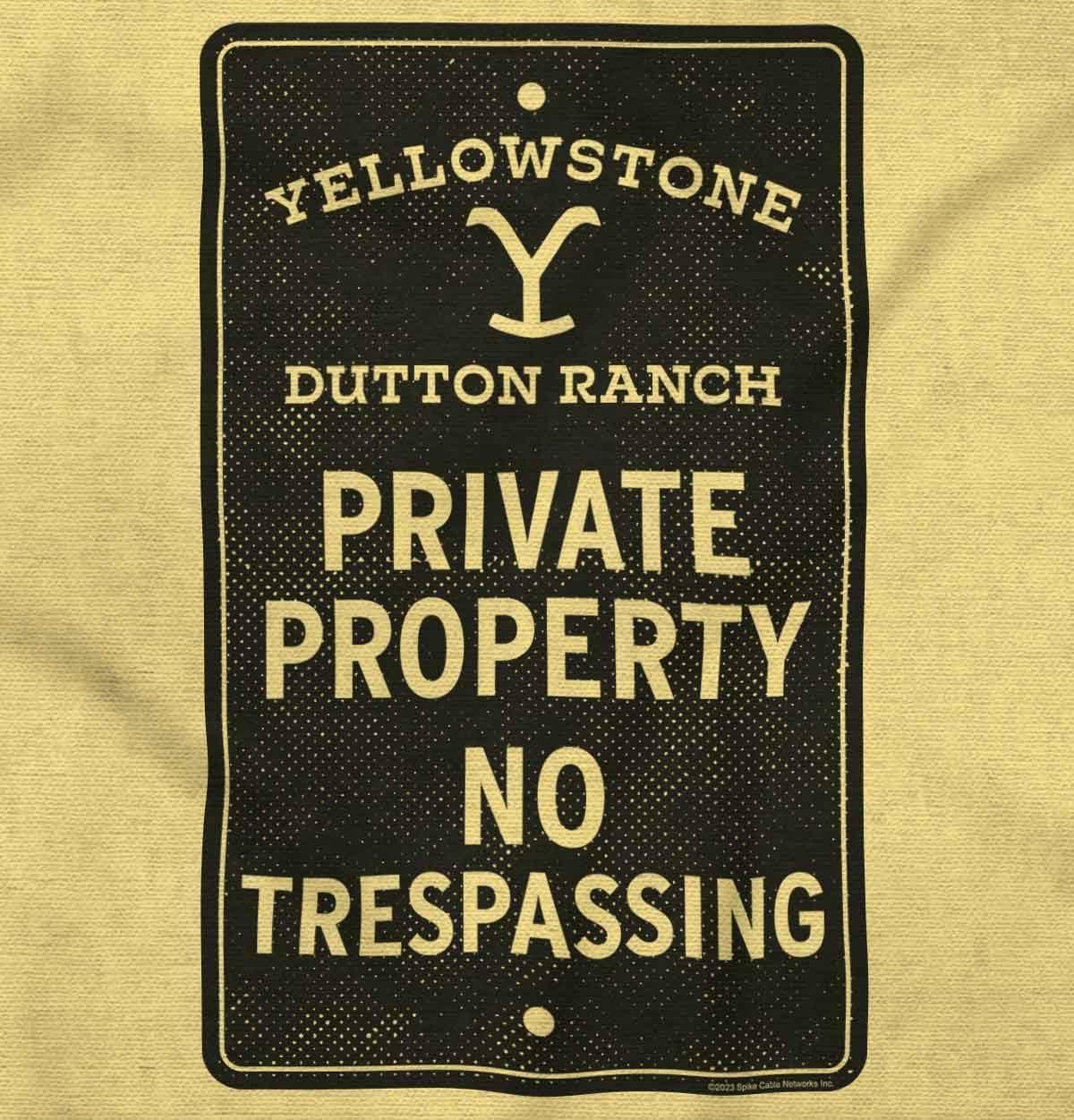 imageBrisco Brands Yellowstone Private Property Sign Toddler Boy Girl T ShirtButter