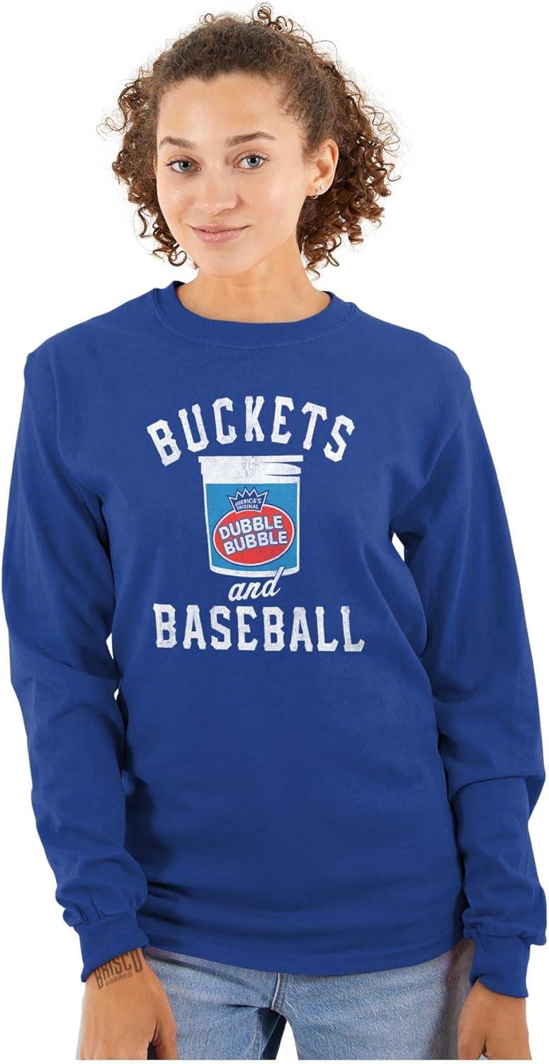 imageBuckets and Baseball Dubble Bubble Long Sleeve Tshirt Men WomenRoyal