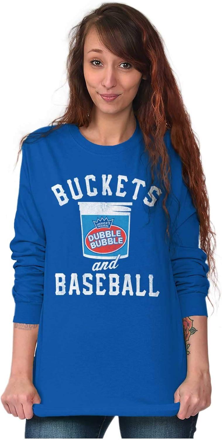 imageBuckets and Baseball Dubble Bubble Long Sleeve Tshirt Men WomenRoyal