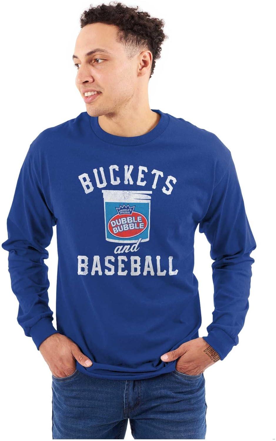 imageBuckets and Baseball Dubble Bubble Long Sleeve Tshirt Men WomenRoyal