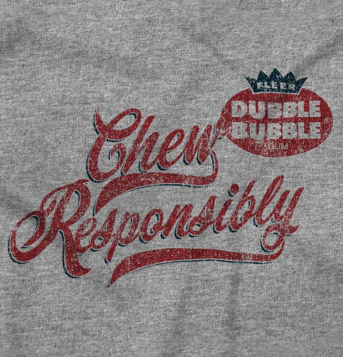 imageDubble Bubble Chew Responsibly Womens Slim Fit Graphic TeeAsh Grey