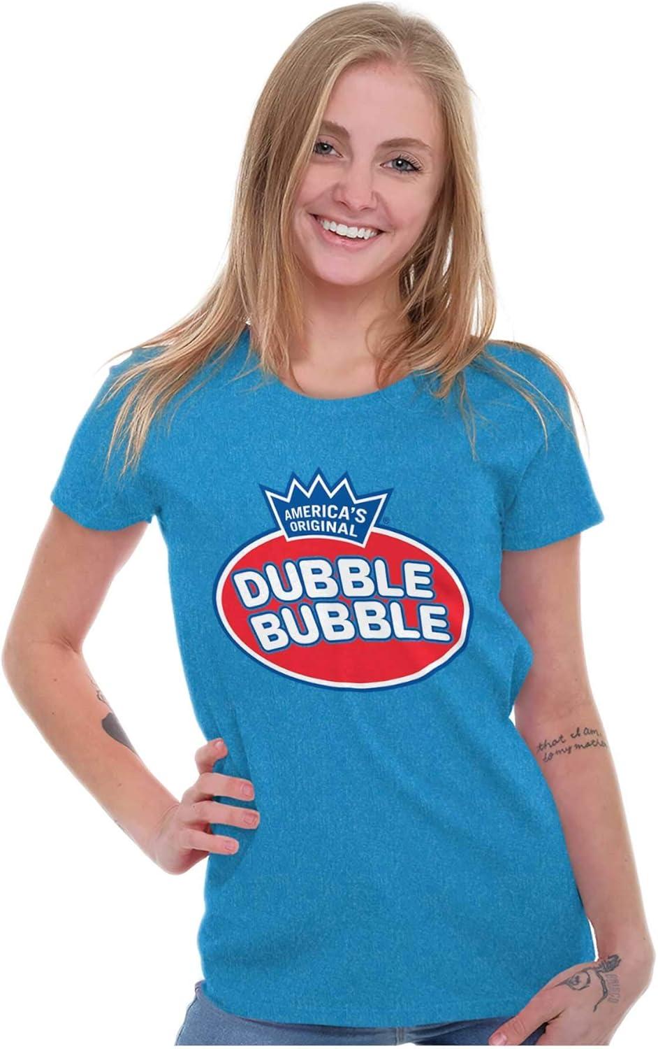 imageDubble Bubble Original Candy Logo Womens Slim Fit Graphic TeeHeather Sapphire