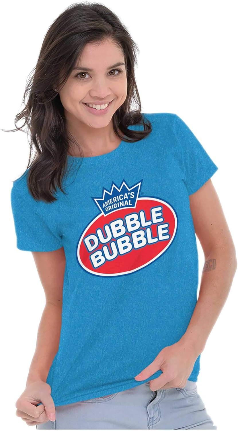 imageDubble Bubble Original Candy Logo Womens Slim Fit Graphic TeeHeather Sapphire
