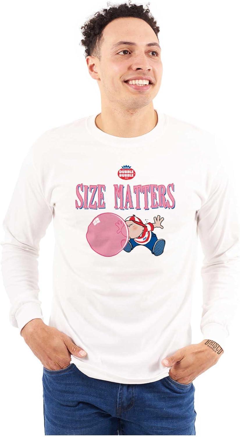 imageDubble Bubble Size Matters Joke Long Sleeve Tshirt Men WomenWhite