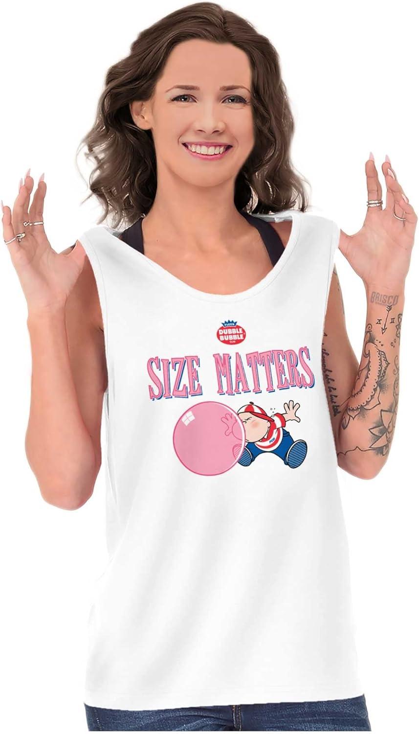 imageDubble Bubble Size Matters Joke Tank Top T Shirts Men WomenWhite