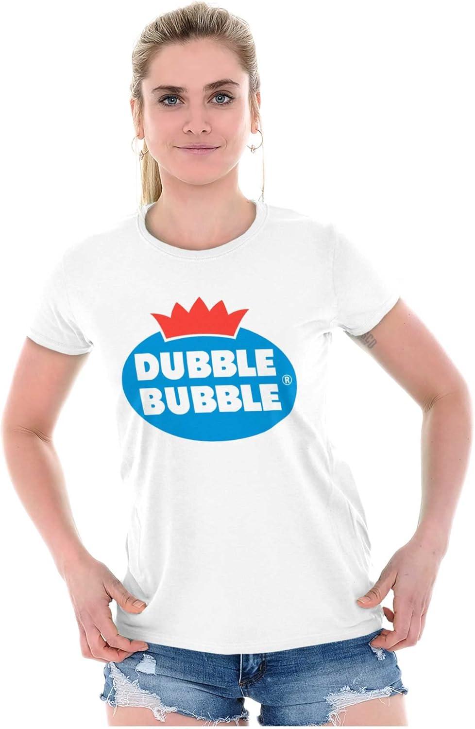 imageDubble Bubble Vintage Double Womens Slim Fit Graphic TeeWhite