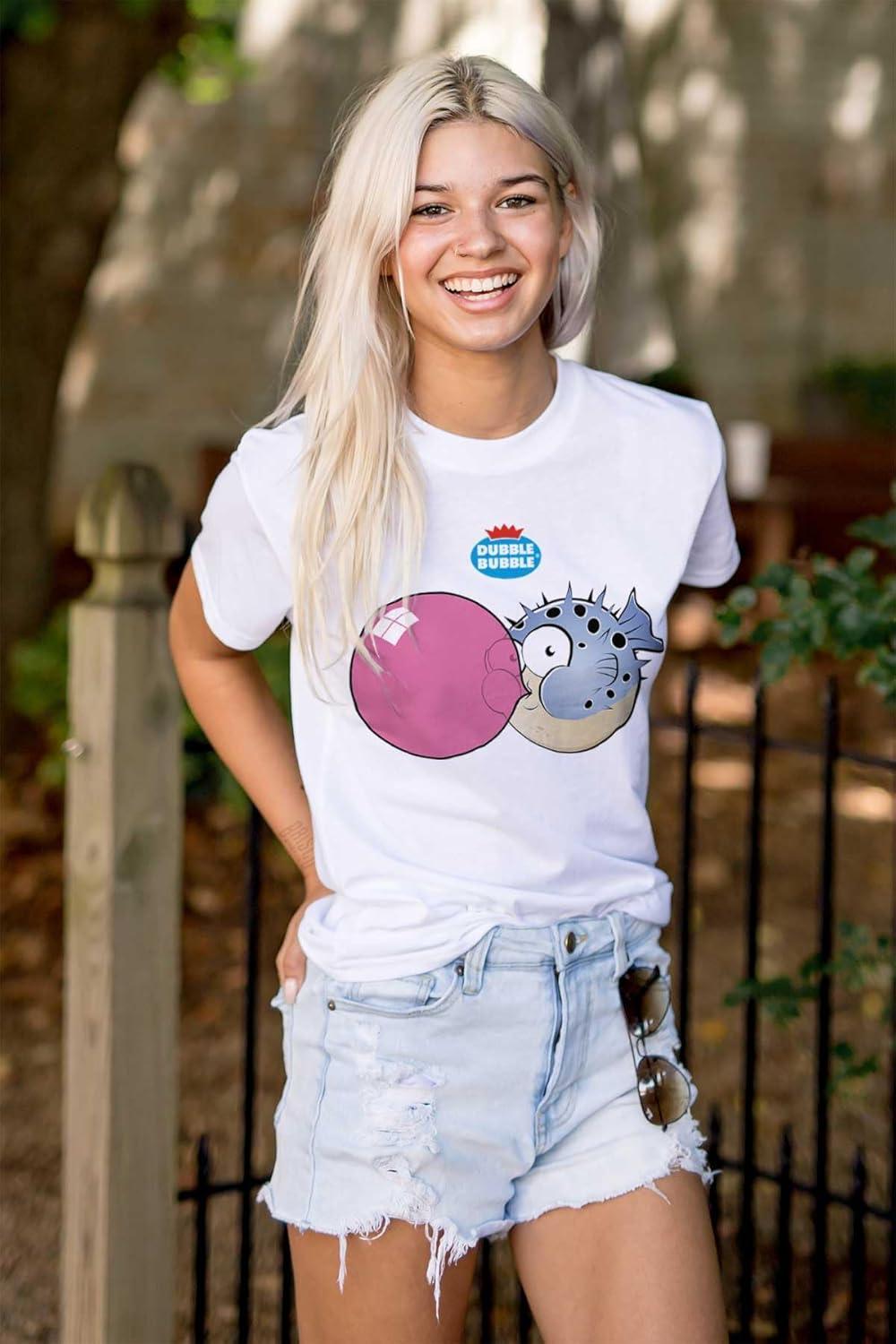 imageOriginal Dubble Bubble Logo Vintage Womens Graphic T Shirt TeesWhite