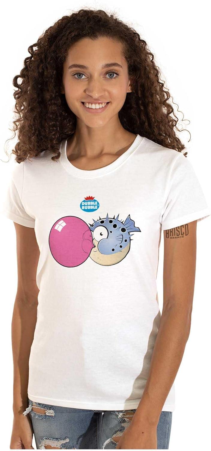 imageOriginal Dubble Bubble Logo Vintage Womens Slim Fit Graphic TeeWhite