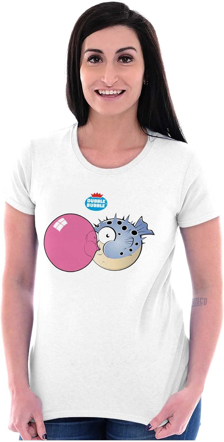 imageOriginal Dubble Bubble Logo Vintage Womens Slim Fit Graphic TeeWhite