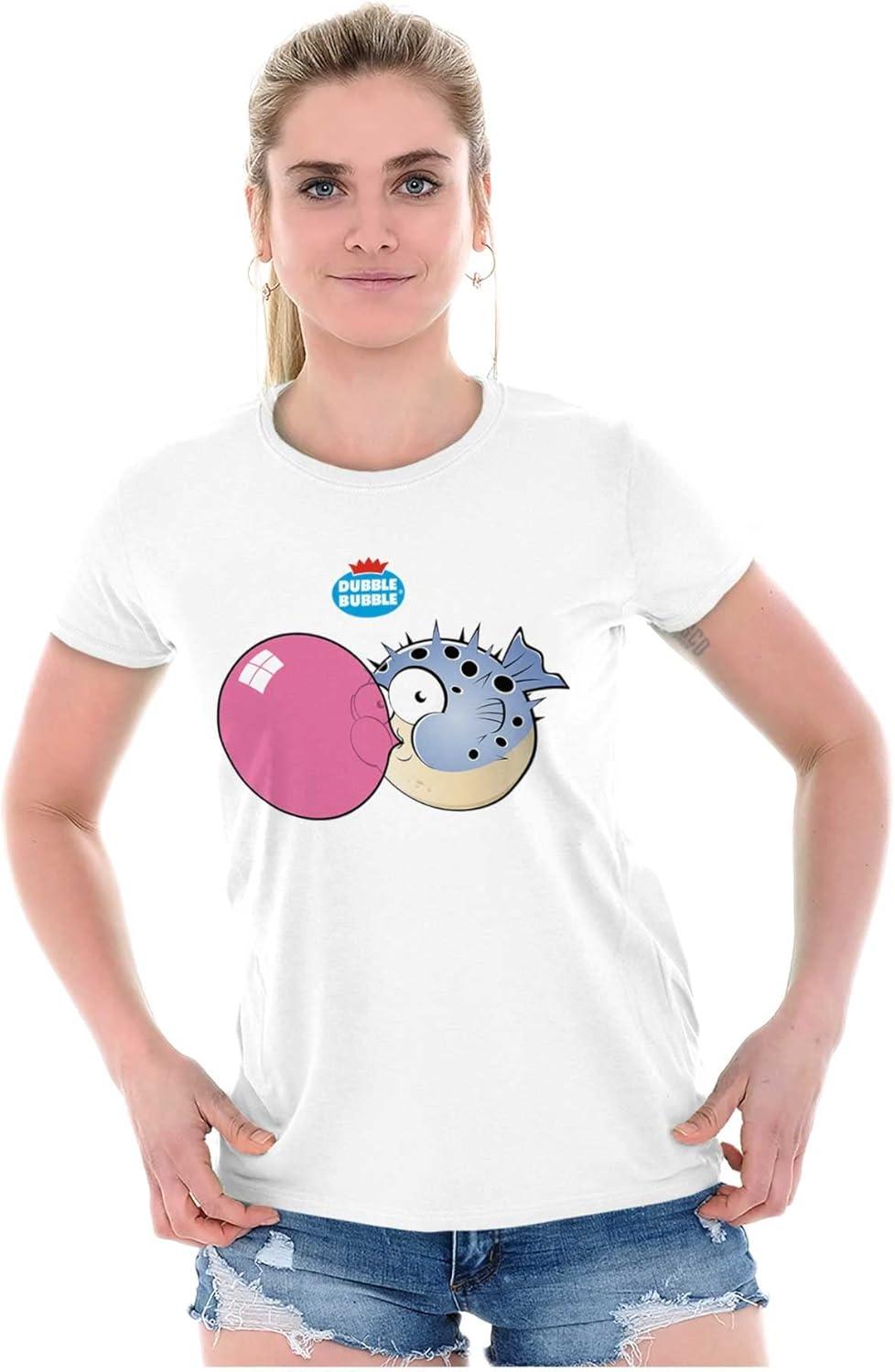imageOriginal Dubble Bubble Logo Vintage Womens Slim Fit Graphic TeeWhite
