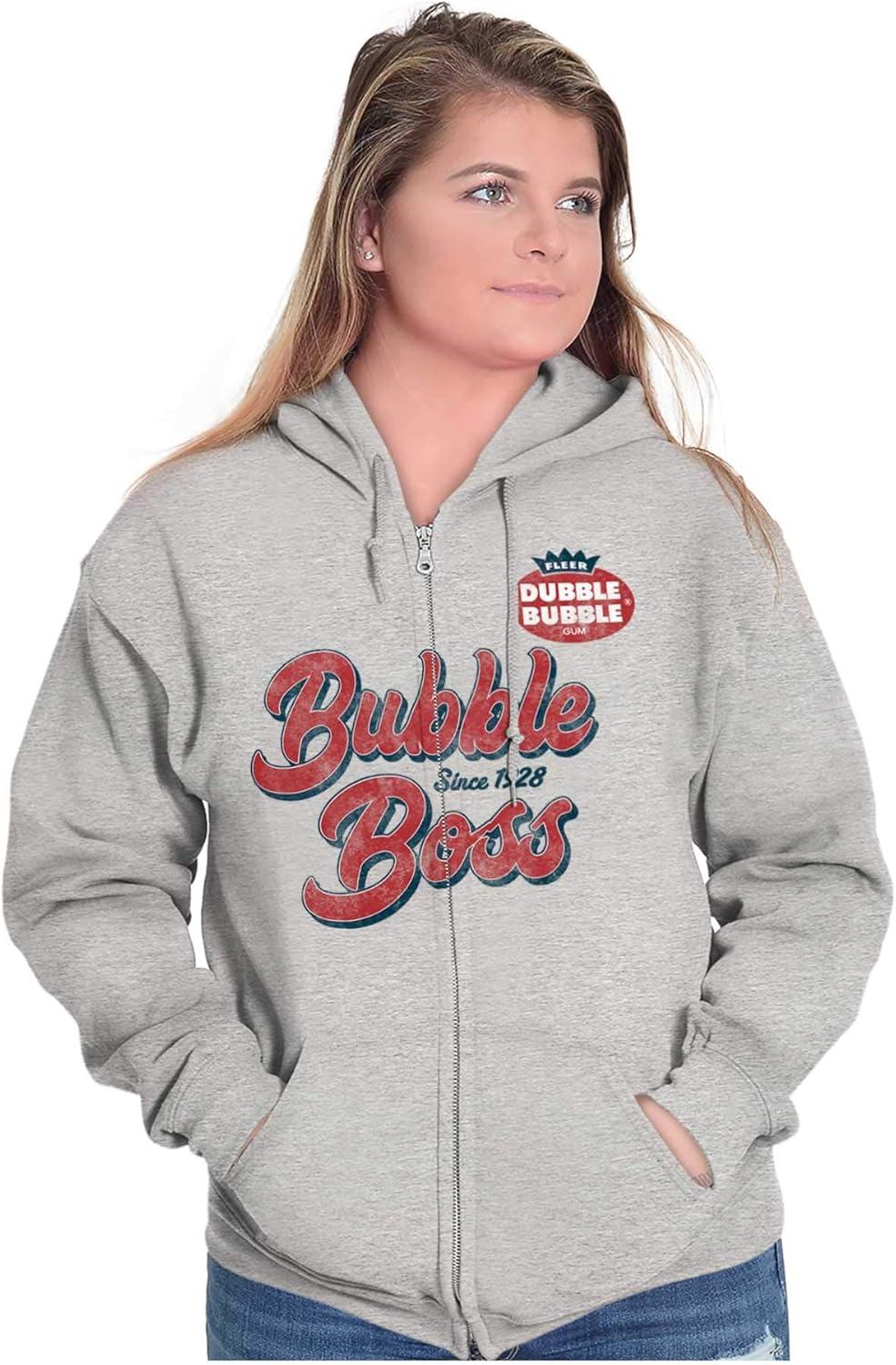 imageVintage Dubble Bubble Boss Retro Gum Zip Up Hoodie Mens WomensSport Grey