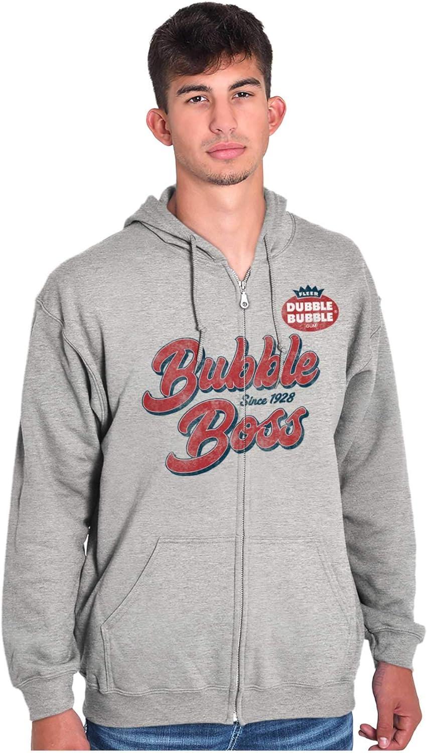 imageVintage Dubble Bubble Boss Retro Gum Zip Up Hoodie Mens WomensSport Grey