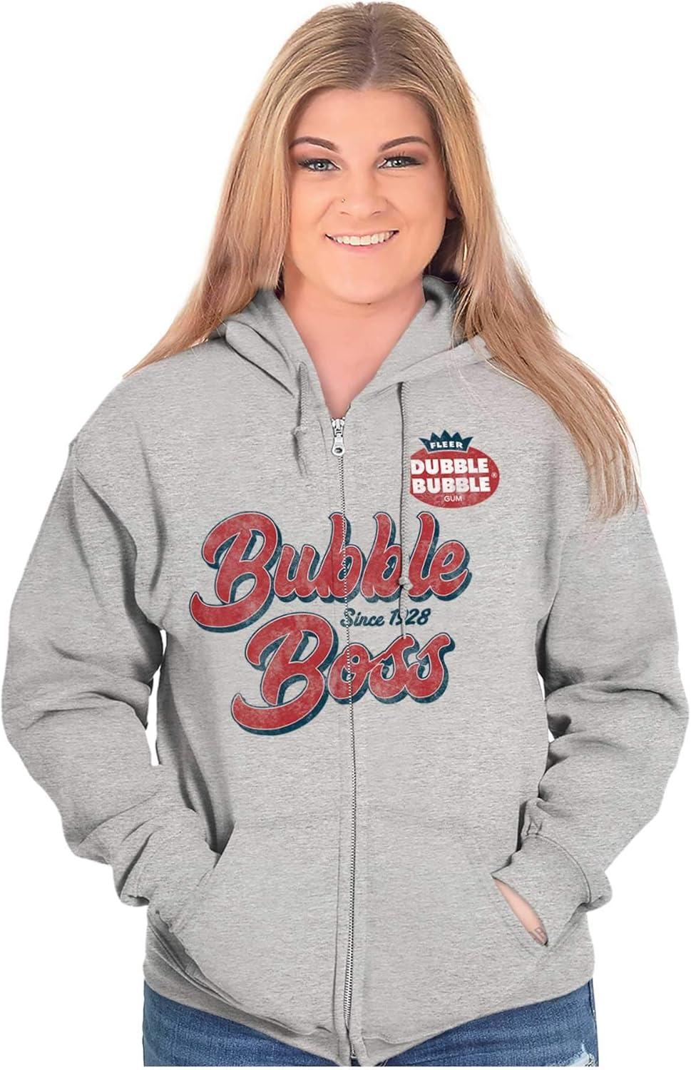 imageVintage Dubble Bubble Boss Retro Gum Zip Up Hoodie Mens WomensSport Grey