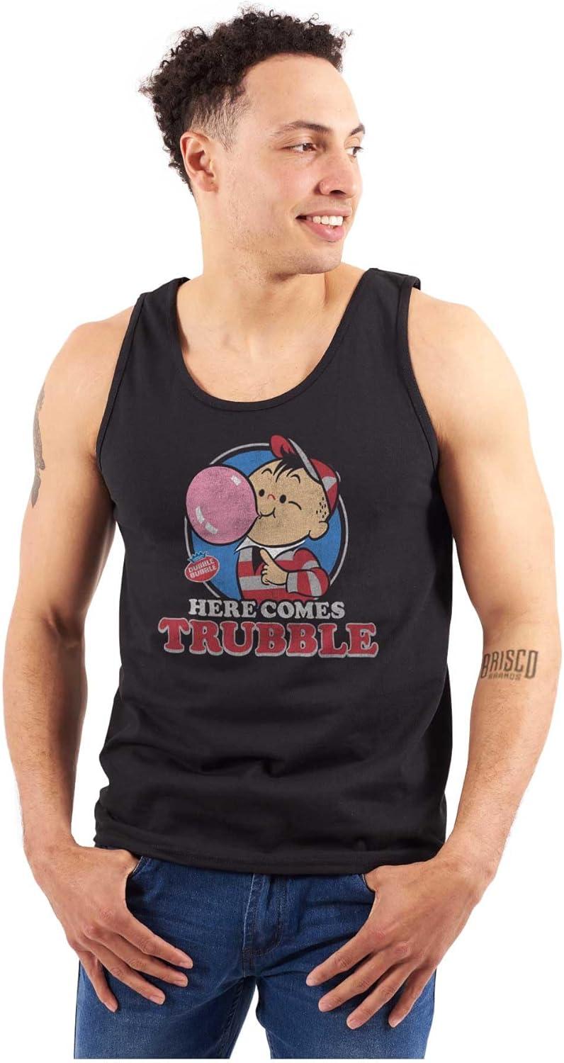 imageVintage Dubble Bubble Here Comes Trouble Tank Top T Shirts Men WomenBlack