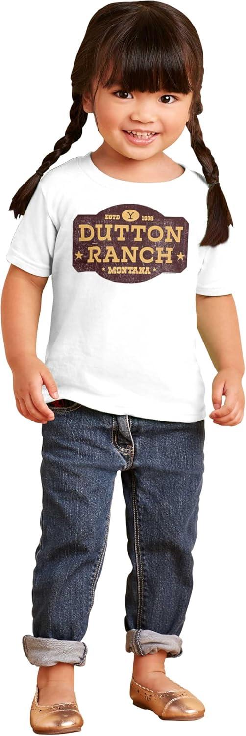 imageYellowstone Dutton Ranch Sign Toddler Boy Girl T ShirtWhite