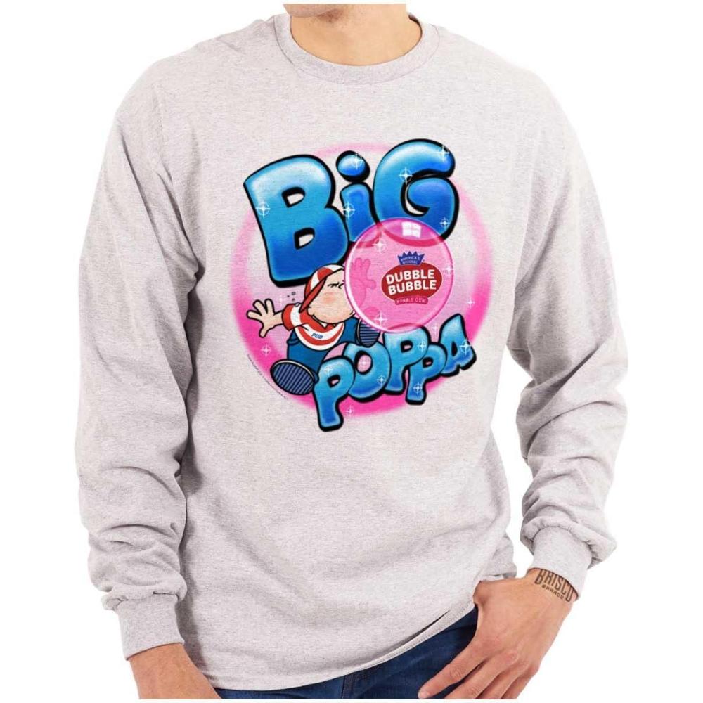 imageAirbrushed Dubble Bubble Big Poppa Long Sleeve Tshirt Men WomenSport Grey