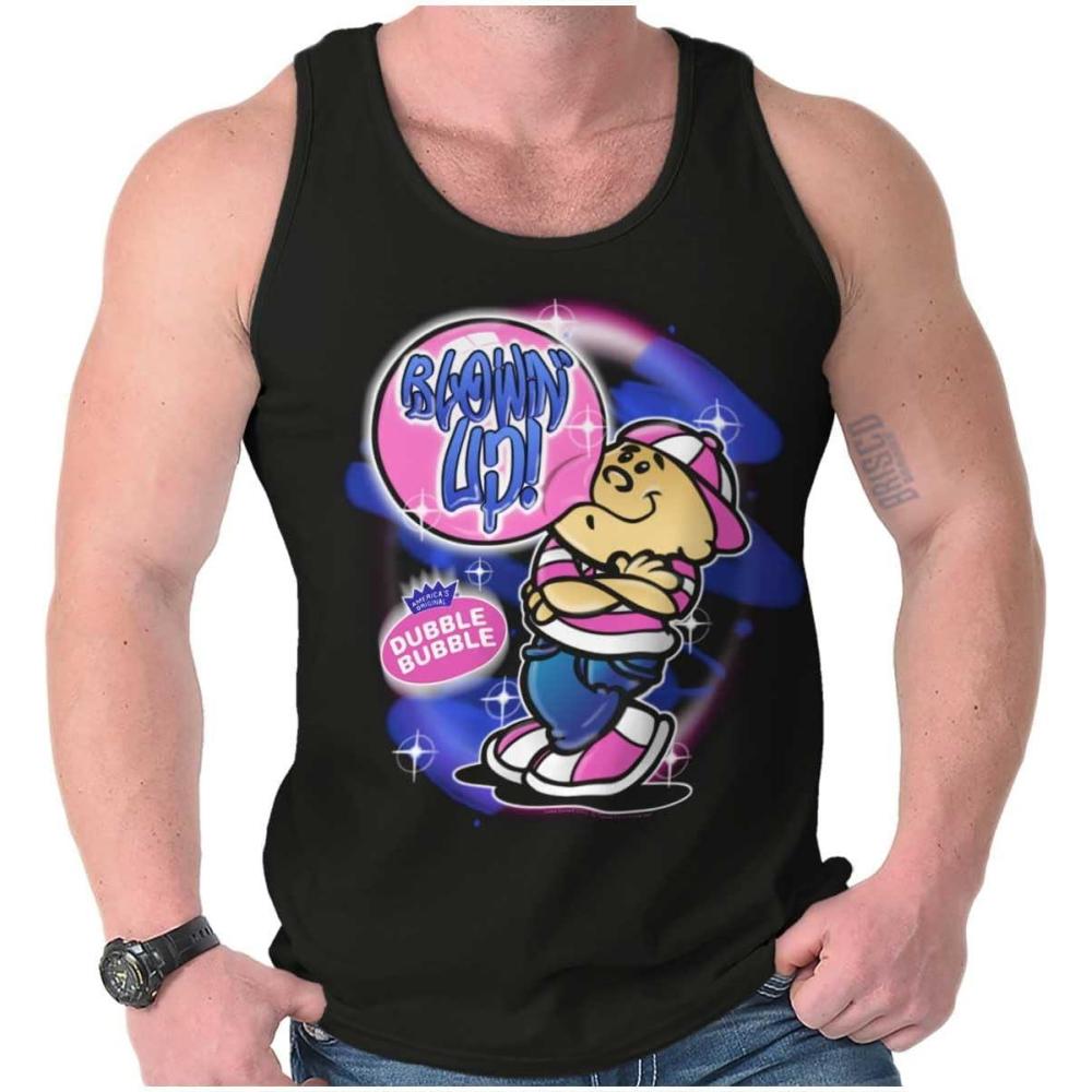 imageAirbrushed Dubble Bubble Blowing Up Tank Top T Shirts Men WomenBlack