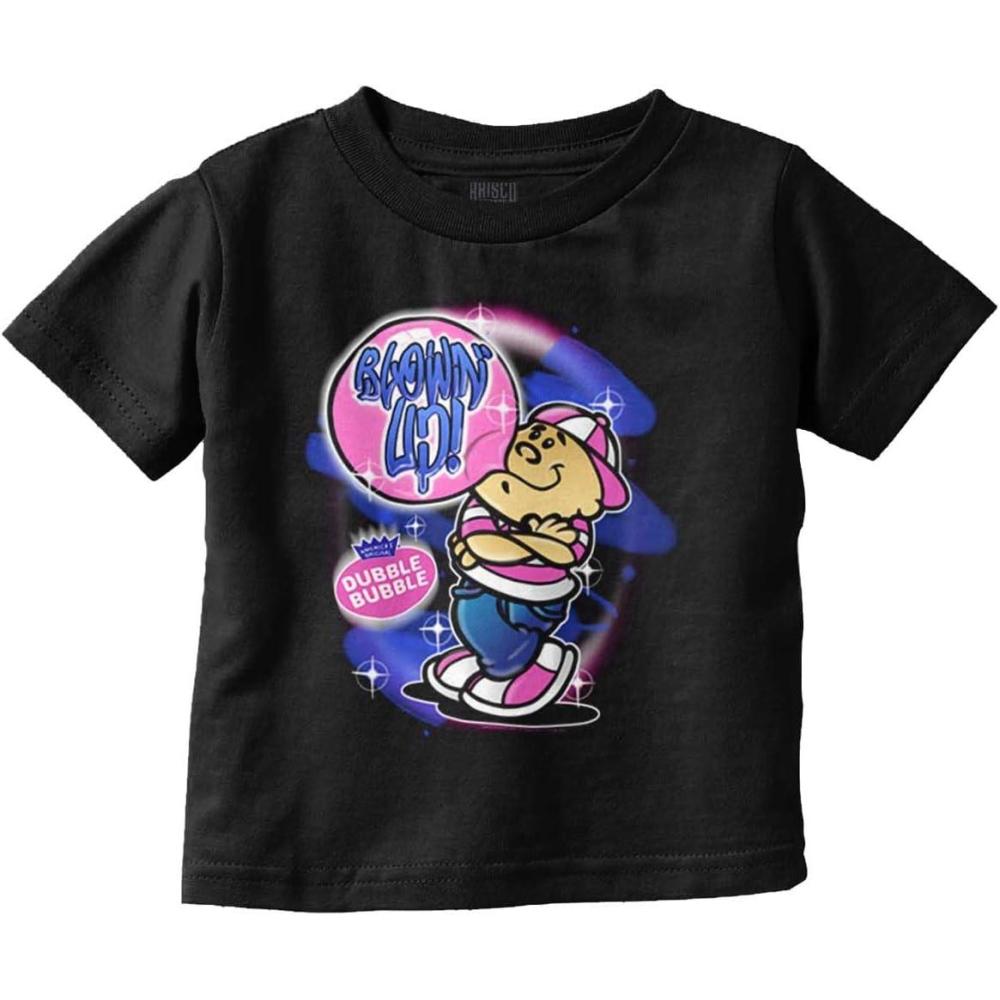 imageAirbrushed Dubble Bubble Blowing Up Toddler Boy Girl T ShirtBlack