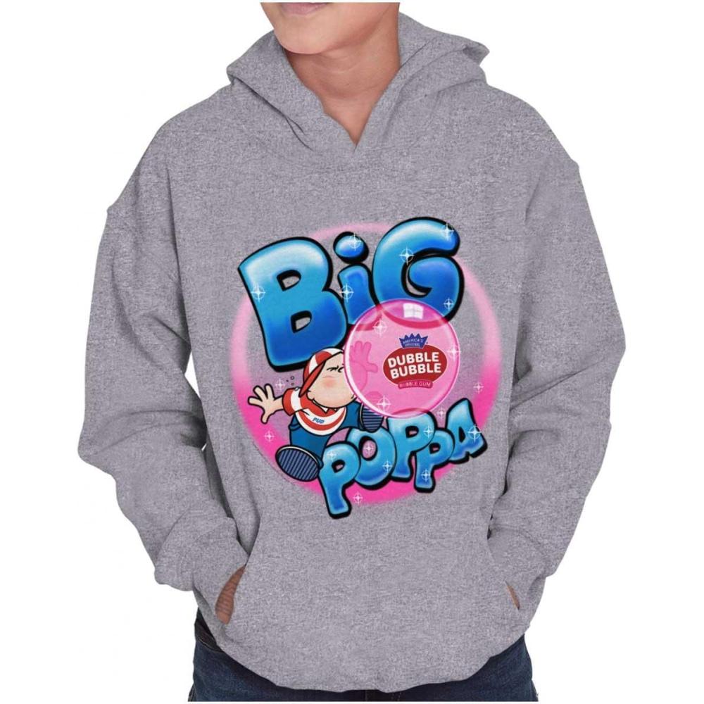 imageBrisco Brands Airbrushed Dubble Bubble Big Poppa Youth Hoodie Boy GirlSport Grey