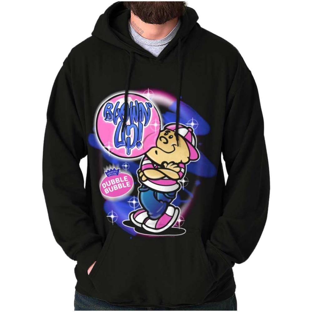 imageBrisco Brands Airbrushed Dubble Bubble Blowing Up Hoodie Sweatshirt Women MenBlack