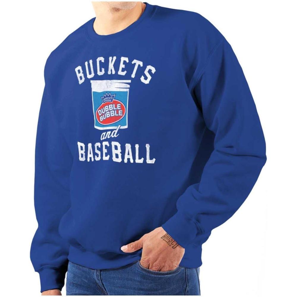 imageBrisco Brands Buckets And Baseball Dubble Bubble Sweatshirt for Men or WomenRoyal