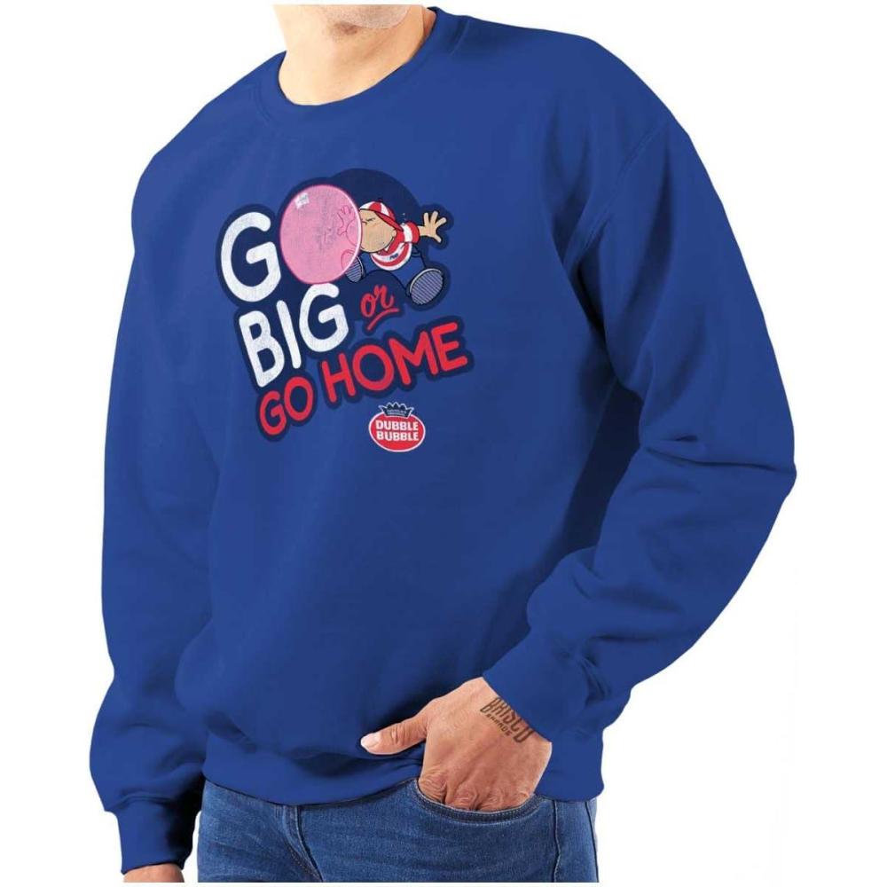 imageBrisco Brands Dubble Bubble Go Big Or Go Home Logo Sweatshirt for Men or WomenRoyal