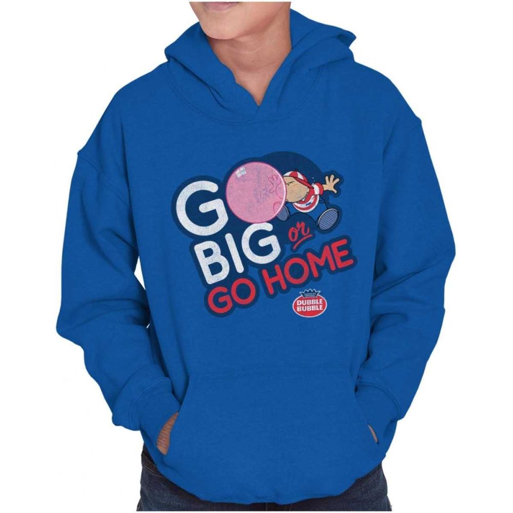 imageBrisco Brands Dubble Bubble Go Big Or Go Home Logo Youth Hoodie Boy GirlRoyal