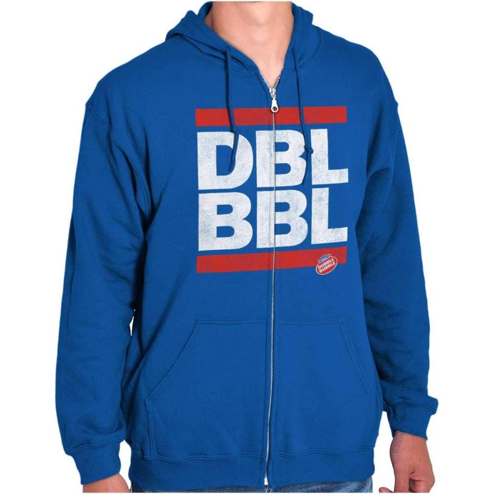 imageBrisco Brands Vintage Run Dubble Bubble Retro Logo Zip Up Hoodie Mens WomensRoyal