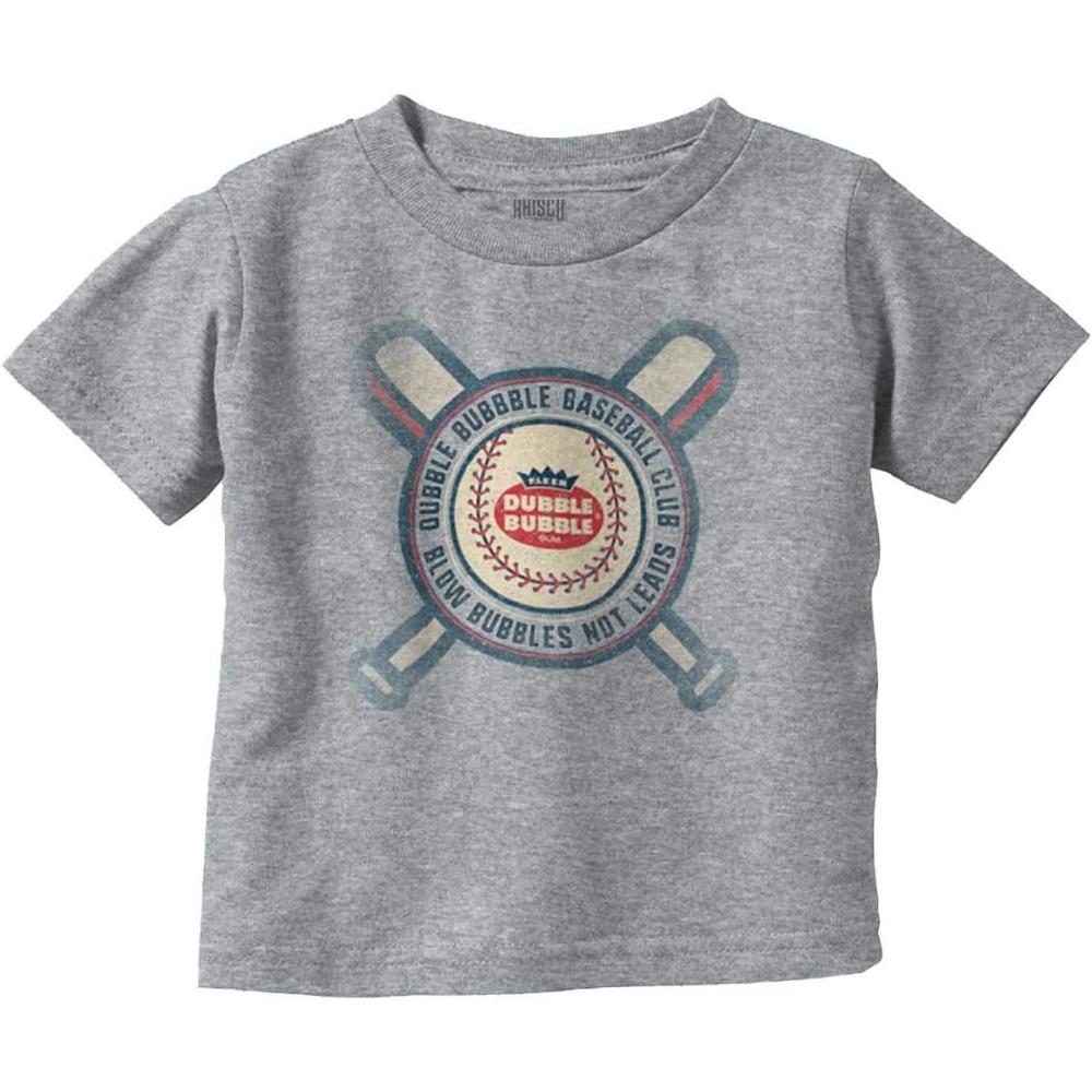 imageDubble Bubble Blow Bubbles Baseball Gum Toddler Boy Girl T ShirtHeather