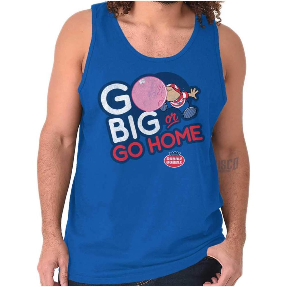 imageDubble Bubble Go Big Or Go Home Logo Tank Top T Shirts Men WomenRoyal