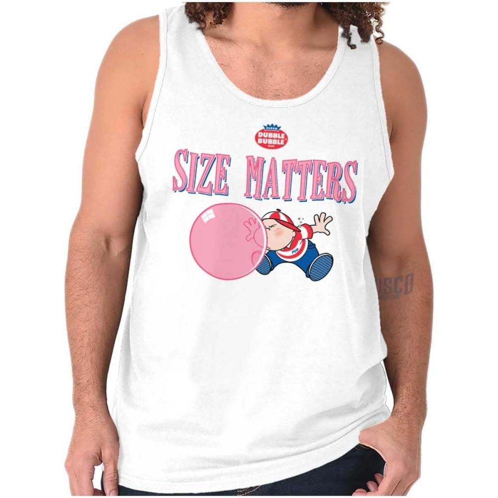 imageDubble Bubble Size Matters Joke Tank Top T Shirts Men WomenWhite