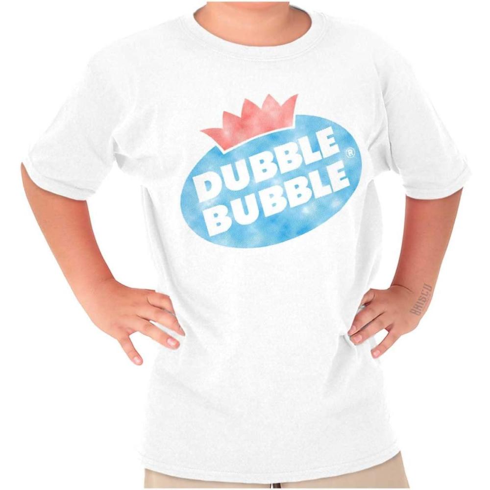 imageDubble Bubble Vintage Double Crewneck T Shirts Boy GirlWhite