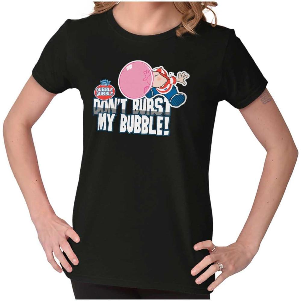 imageVintage Dont Burst Dubble Bubble Womens Slim Fit Graphic TeeDark Heather