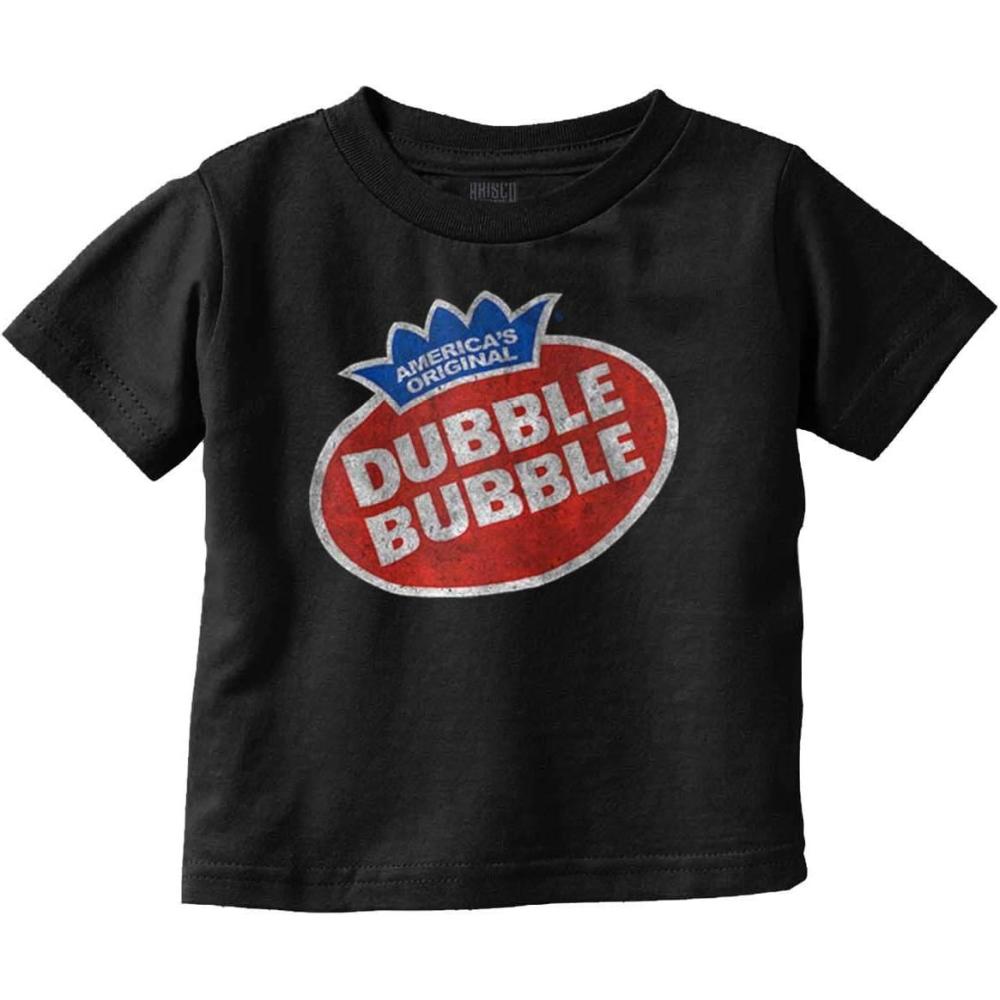 imageVintage Dubble Bubble Gum Double Logo Toddler Boy Girl T ShirtBlack