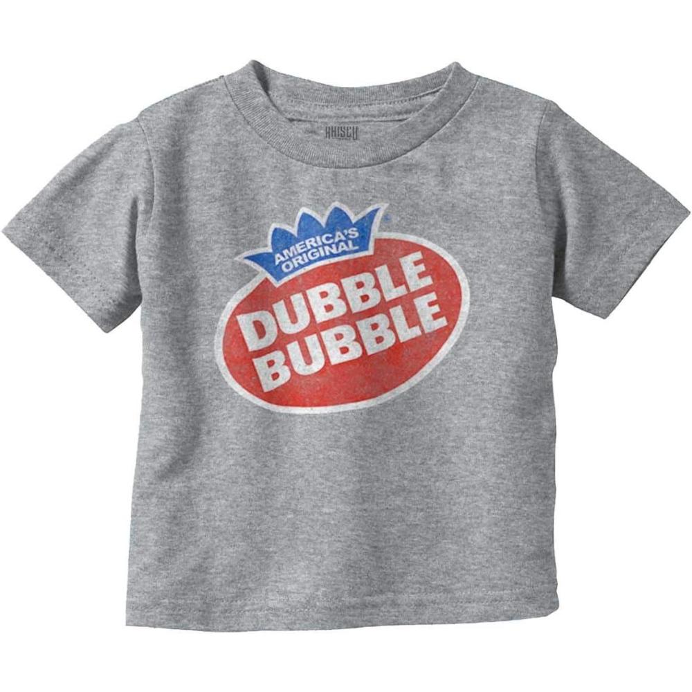 imageVintage Dubble Bubble Gum Double Logo Toddler Boy Girl T ShirtHeather