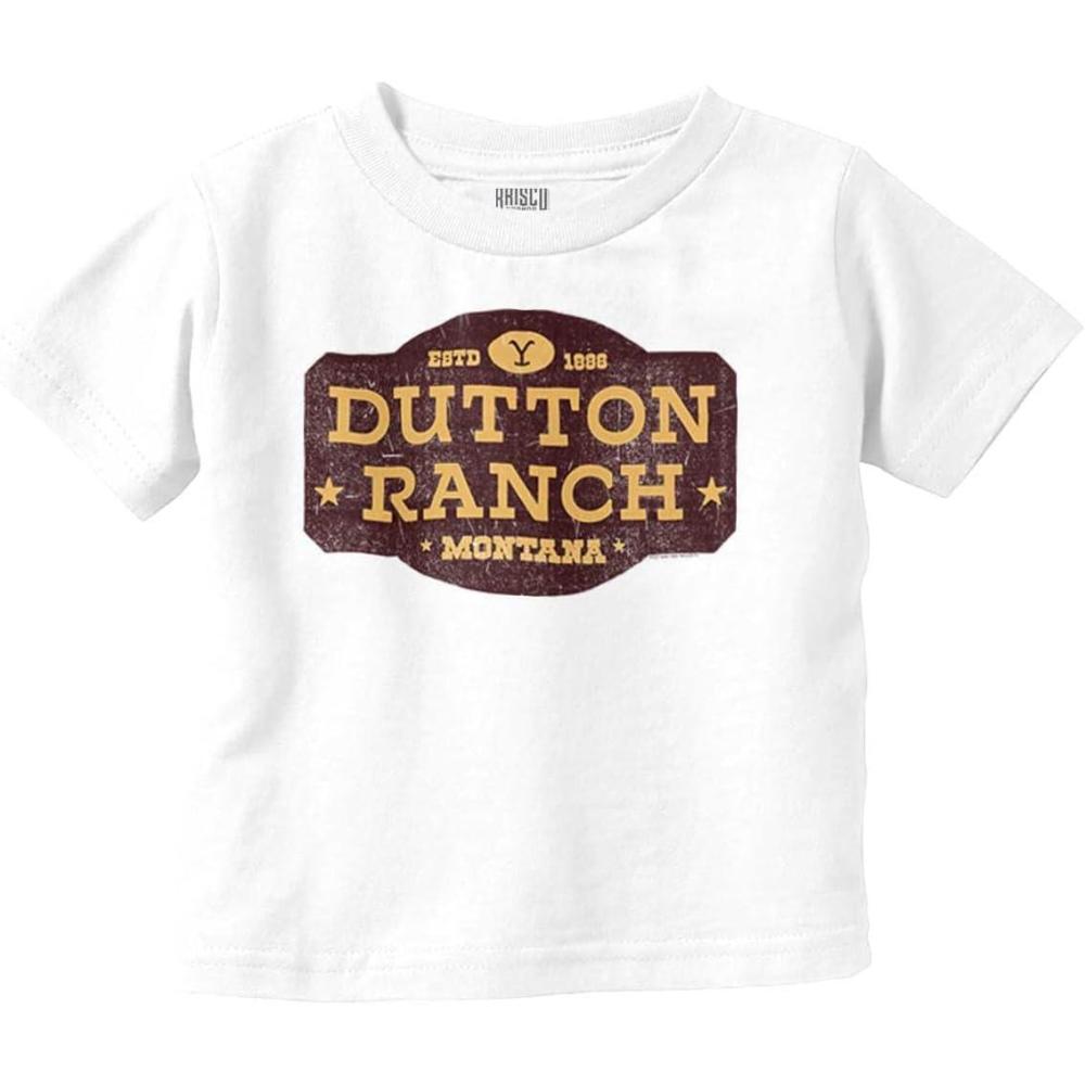 imageYellowstone Dutton Ranch Sign Toddler Boy Girl T ShirtWhite