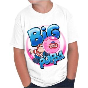 Airbrushed Dubble Bubble Big Poppa Crewneck T Shirts Boy Girl(White)