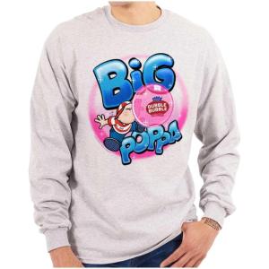Airbrushed Dubble Bubble Big Poppa Long Sleeve Tshirt Men Women(Sport Grey)