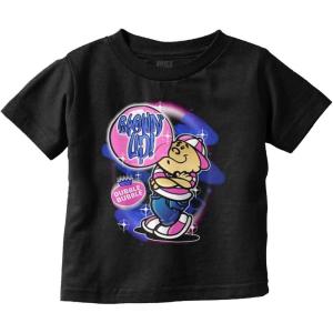 Airbrushed Dubble Bubble Blowing Up Toddler Boy Girl T Shirt(Black)