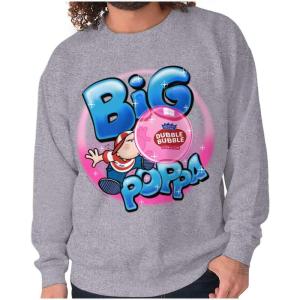 Brisco Brands Airbrushed Dubble Bubble Big Poppa Sweatshirt for Men or Women(Sport Grey)