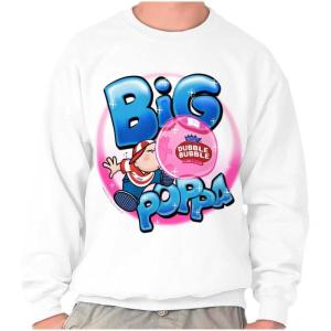 Brisco Brands Airbrushed Dubble Bubble Big Poppa Sweatshirt for Men or Women(White)