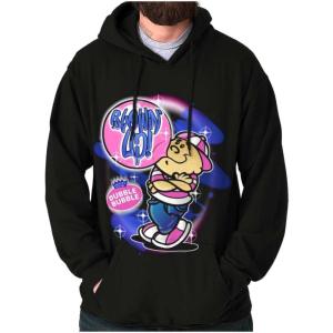 Brisco Brands Airbrushed Dubble Bubble Blowing Up Hoodie Sweatshirt Women Men(Black)