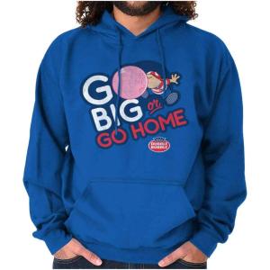 Brisco Brands Dubble Bubble Go Big Or Go Home Logo Hoodie Sweatshirt Women Men(Royal)